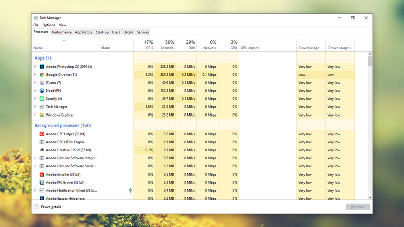 Task Manager is a good place to start.